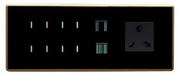 Magnetic+ Glass Touch 4 Switch 1 Fan 1 Socket (6M)